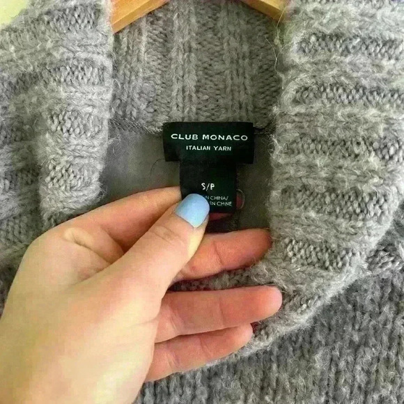 Club Monaco Hilo Purple Wool Alpaca Sweater Size Small Women’s Mockneck - Picture 3 of 5